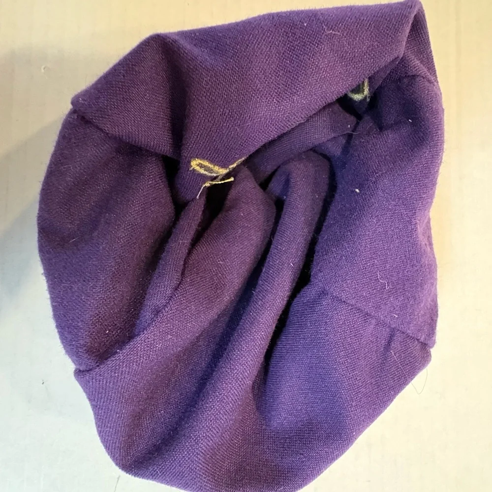 Crown Royal Purple Velvet Drawstring Bag with Gold Stitching